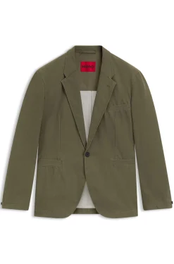 Modern-fit jacket in cotton-blend twill