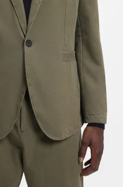 Modern-fit jacket in cotton-blend twill