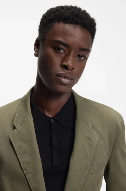 Modern-fit jacket in cotton-blend twill