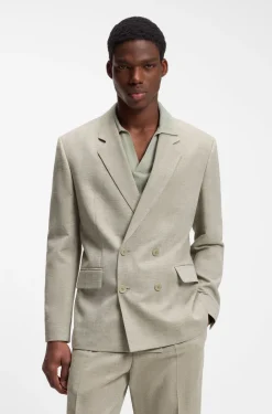 Modern-fit jacket with herringbone weave