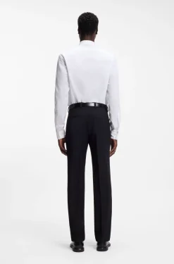 Modern-fit shirt in easy-iron cotton poplin