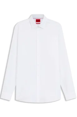Modern-fit shirt in easy-iron cotton poplin