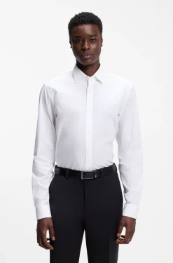 Modern-fit shirt in easy-iron cotton poplin