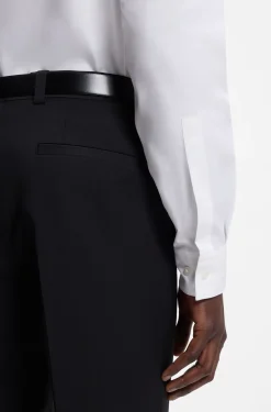 Modern-fit shirt in easy-iron cotton poplin