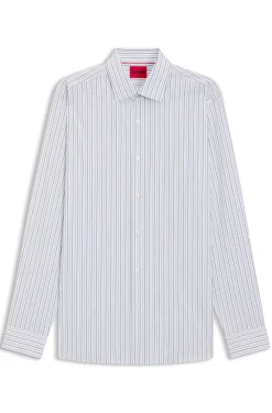 Modern-fit shirt in striped cotton