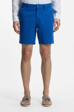 Modern-fit shorts in overdyed stretch-cotton twill