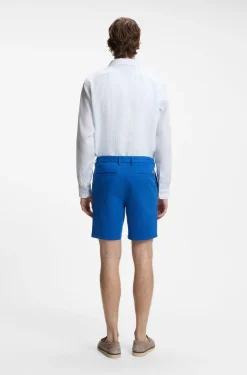 Modern-fit shorts in overdyed stretch-cotton twill