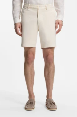Modern-fit shorts in overdyed stretch-cotton twill