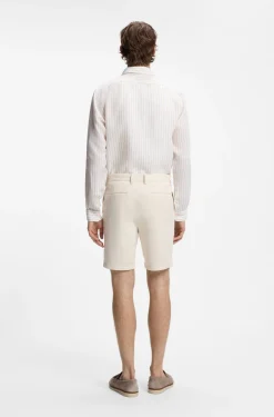 Modern-fit shorts in overdyed stretch-cotton twill