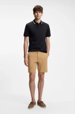 Modern-fit shorts in overdyed stretch-cotton twill