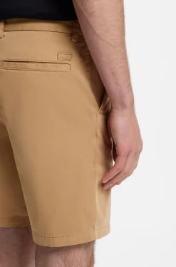 Modern-fit shorts in overdyed stretch-cotton twill