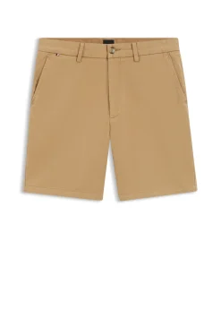Modern-fit shorts in overdyed stretch-cotton twill