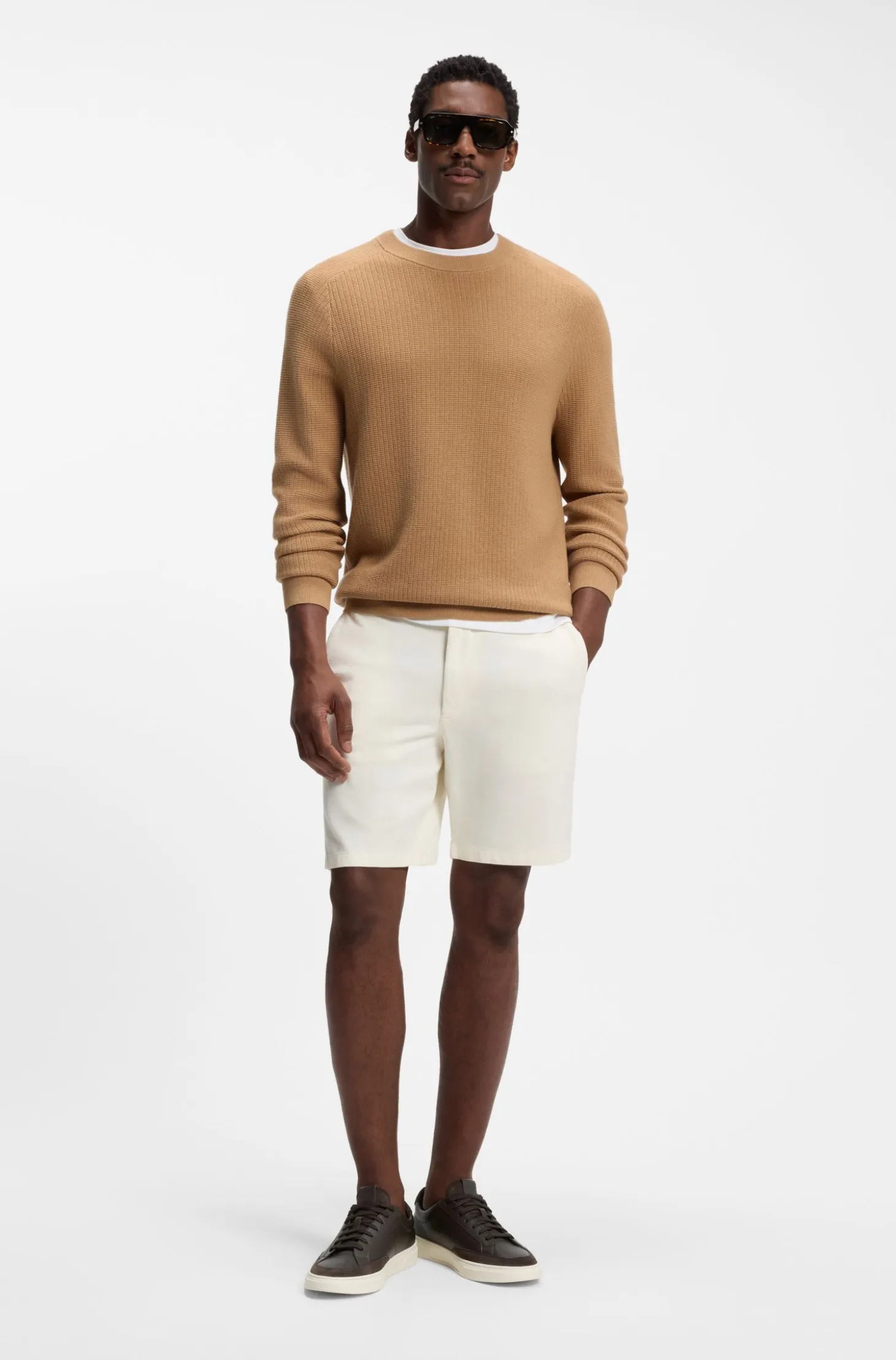 Modern-fit shorts in stretch cotton