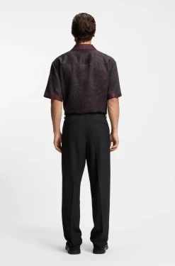 Modern-fit stretch-twill formal trousers