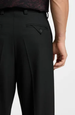 Modern-fit stretch-twill formal trousers