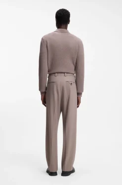 Modern-fit stretch-twill formal trousers