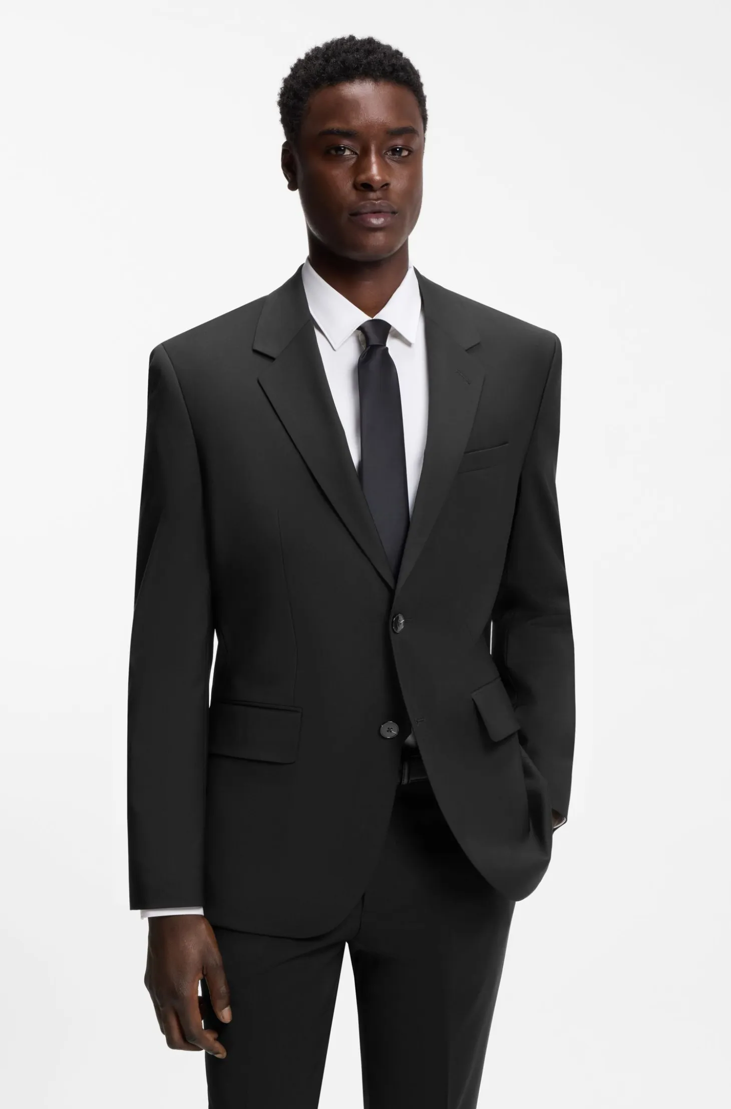 Modern-fit suit jacket in a stretch-wool blend