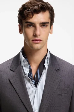Modern-fit suit jacket in checked stretch fabric