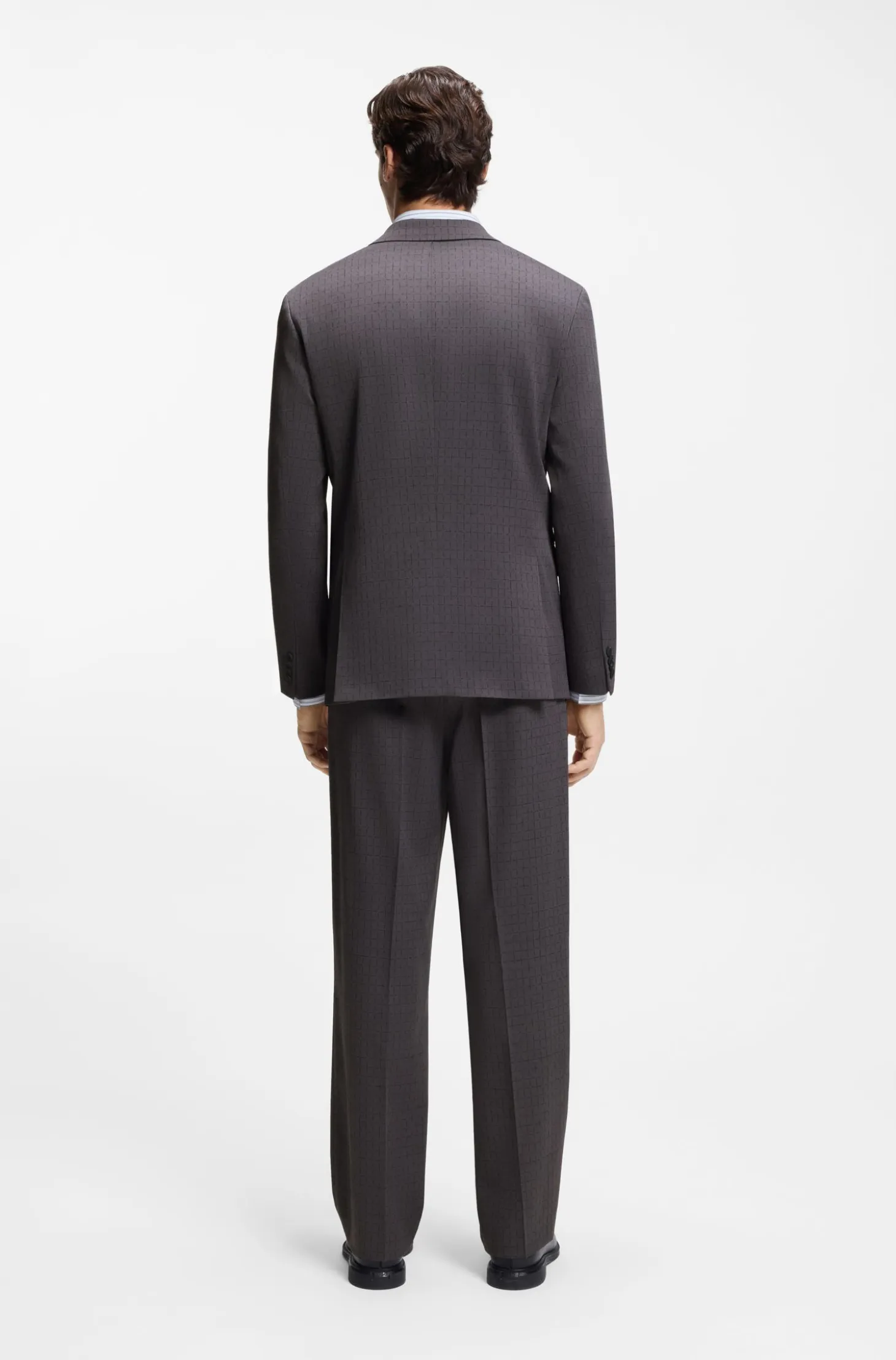 Modern-fit suit jacket in checked stretch fabric