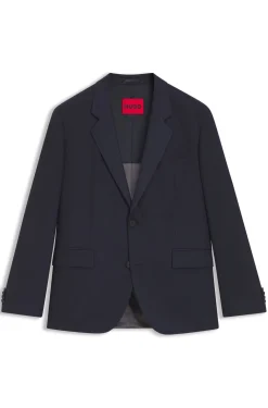 Modern-fit suit jacket in performance-stretch twill