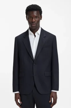 Modern-fit suit jacket in performance-stretch twill