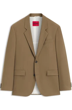 Modern-fit suit jacket in performance-stretch twill