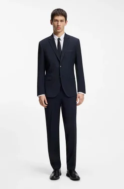 Modern-fit trousers in a performance-stretch wool blend