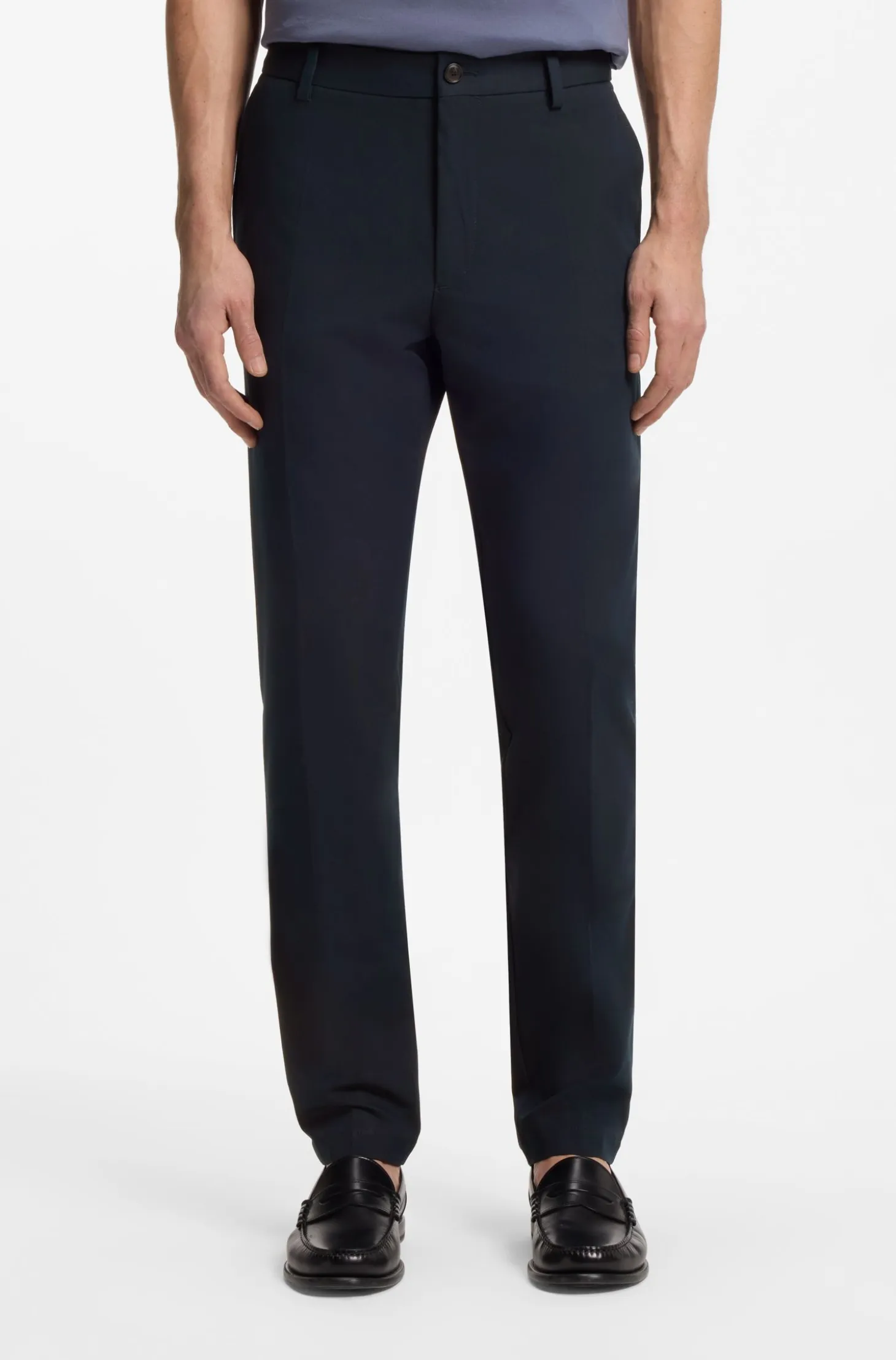 Modern-fit trousers in cotton-blend twill