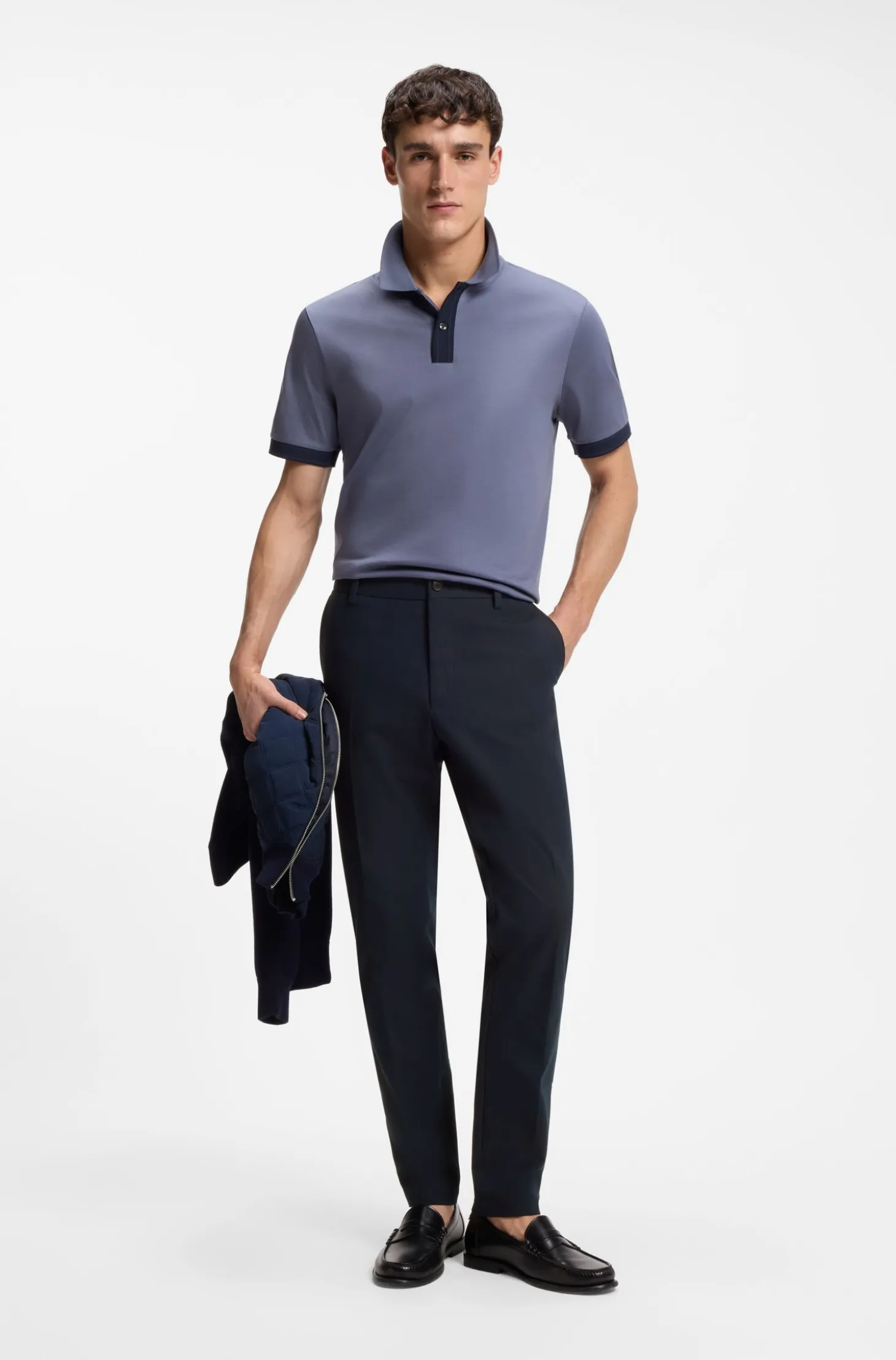 Modern-fit trousers in cotton-blend twill