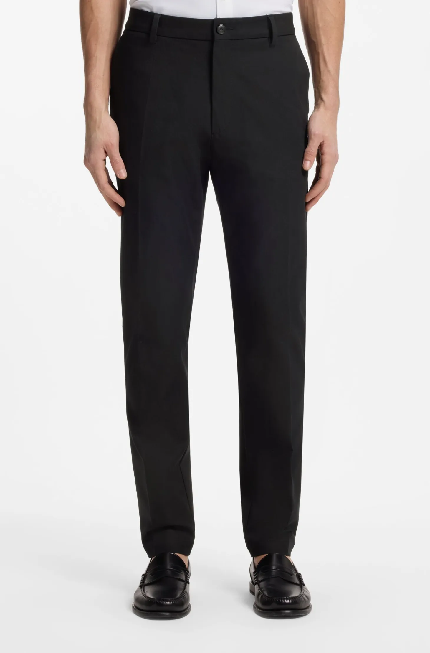 Modern-fit trousers in cotton-blend twill