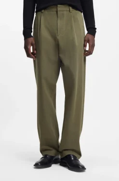 Modern-fit trousers in cotton-blend twill