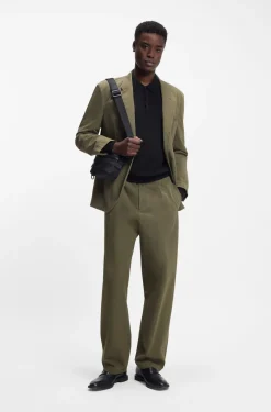Modern-fit trousers in cotton-blend twill