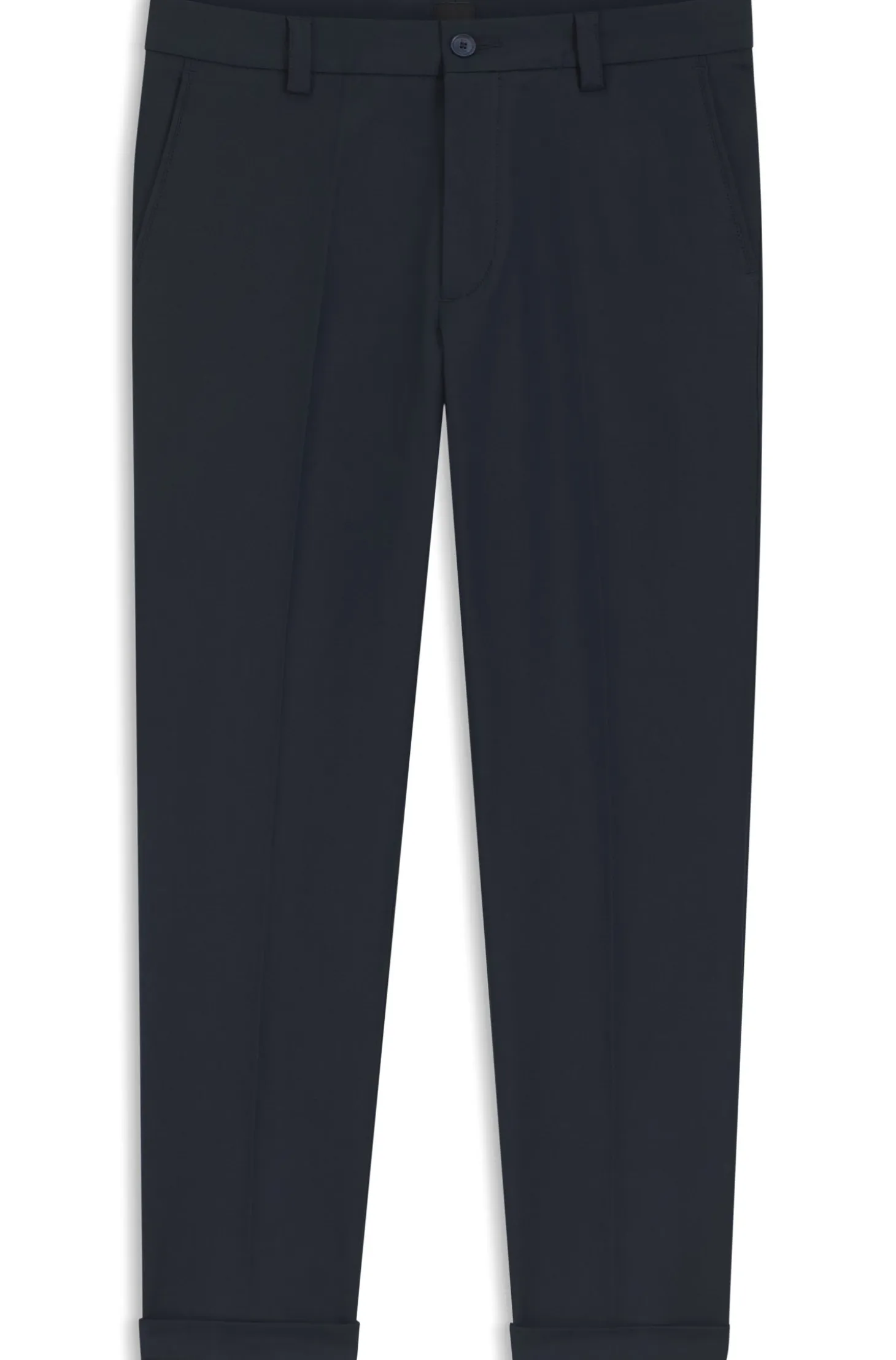 Modern-fit trousers in easy-iron cotton-blend twill