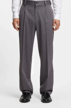 Modern-fit trousers in pin-check stretch fabric
