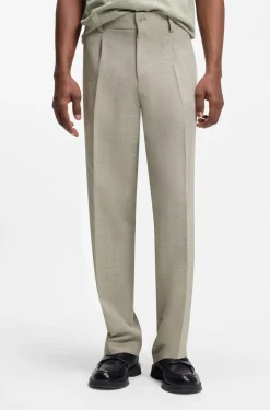 Modern-fit trousers with herringbone weave