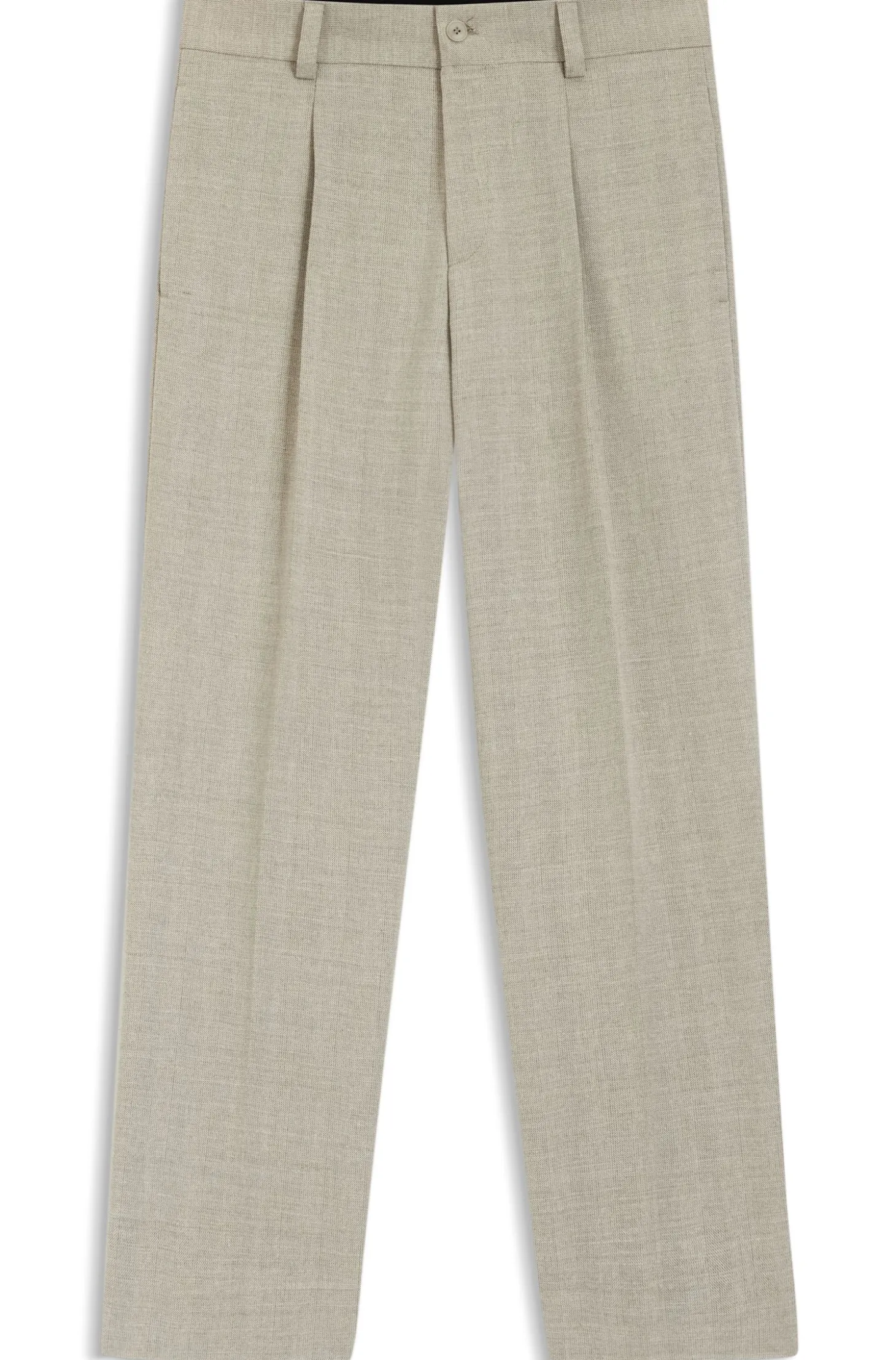 Modern-fit trousers with herringbone weave