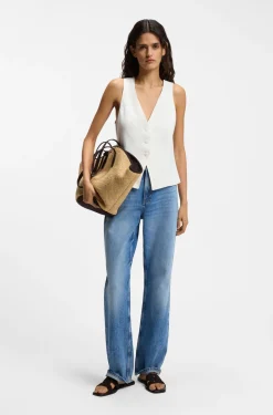 Modern-fit waistcoat with open back