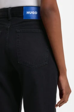 Mom jeans in black stretch denim