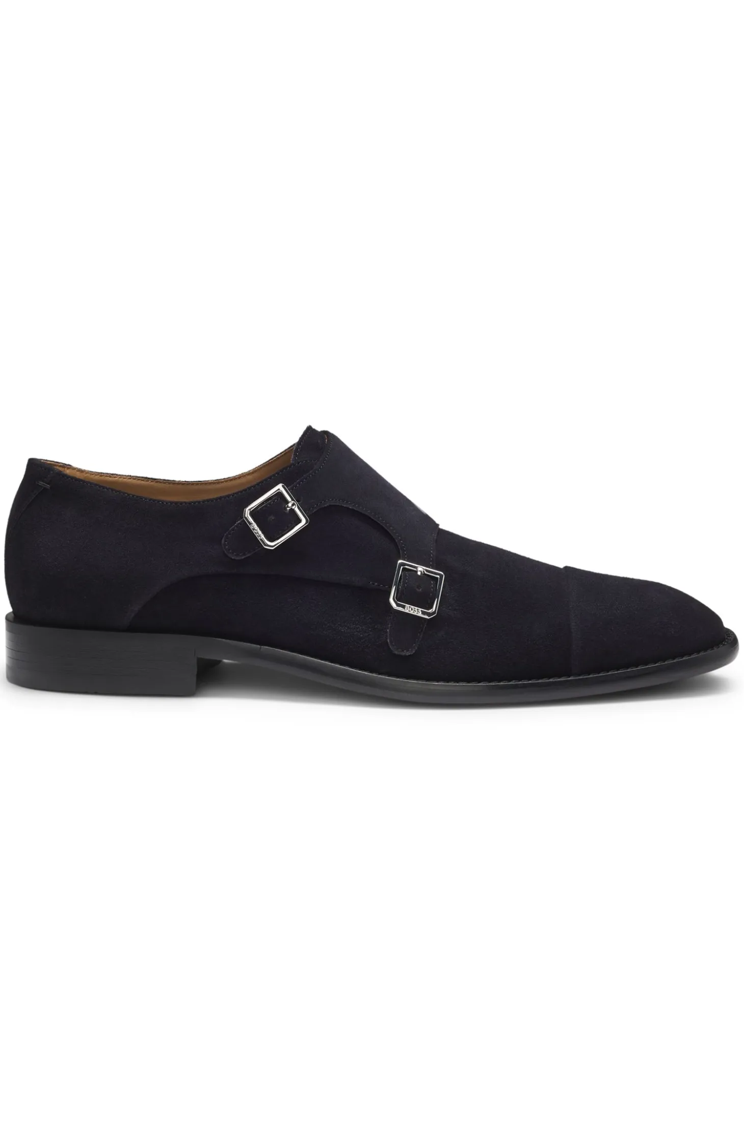 Monk shoes in suede with double strap