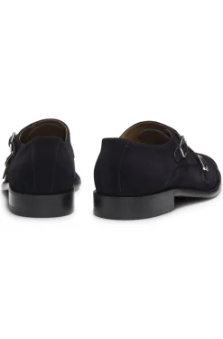 Monk shoes in suede with double strap