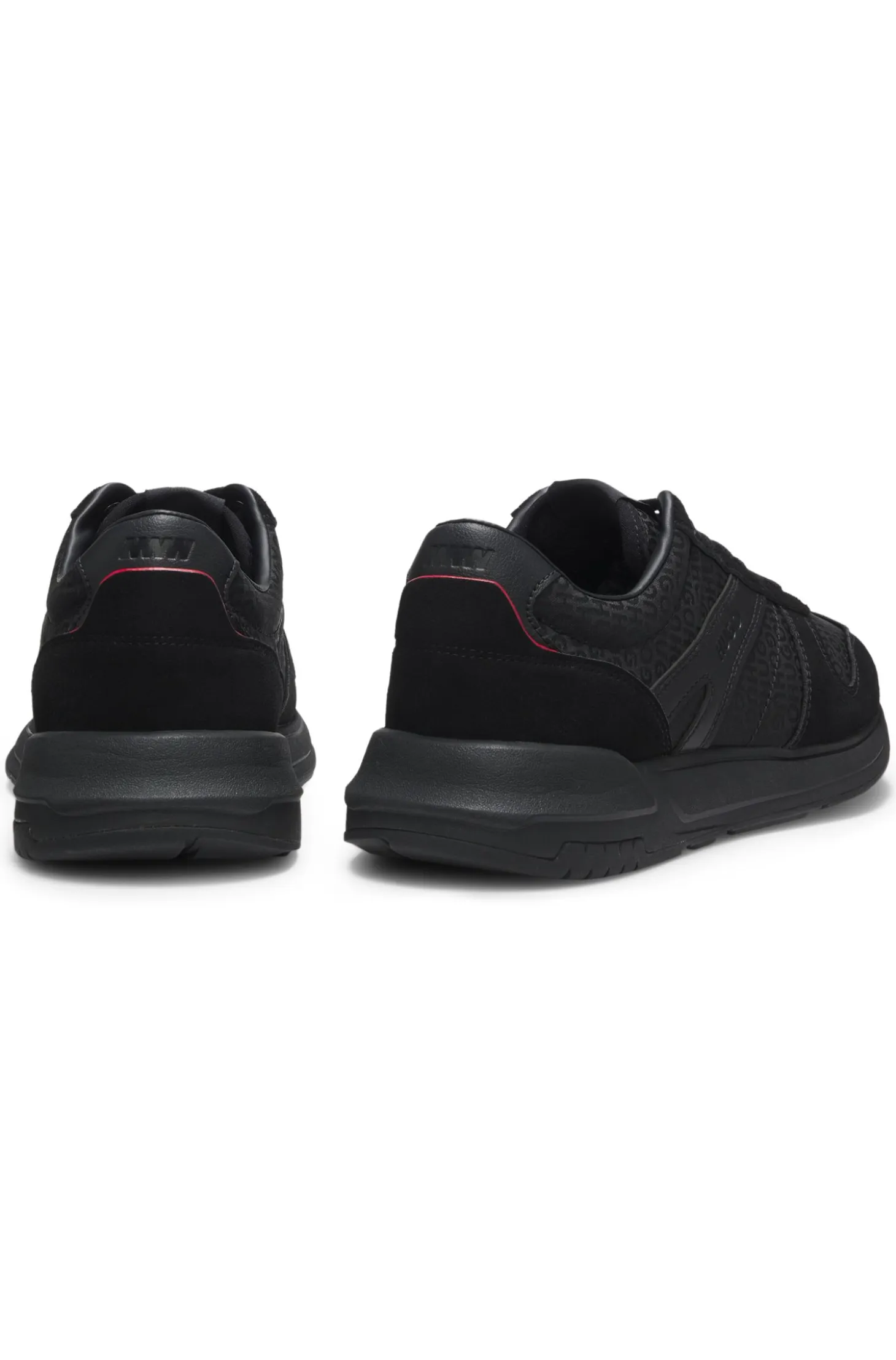 Monogram-jacquard trainers with faux-suede trims