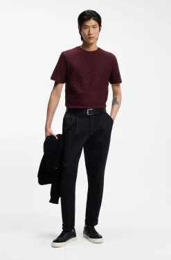 Monogram-jacquard T-shirt in mercerised cotton