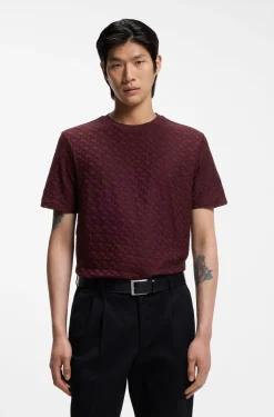 Monogram-jacquard T-shirt in mercerised cotton