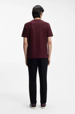 Monogram-jacquard T-shirt in mercerised cotton