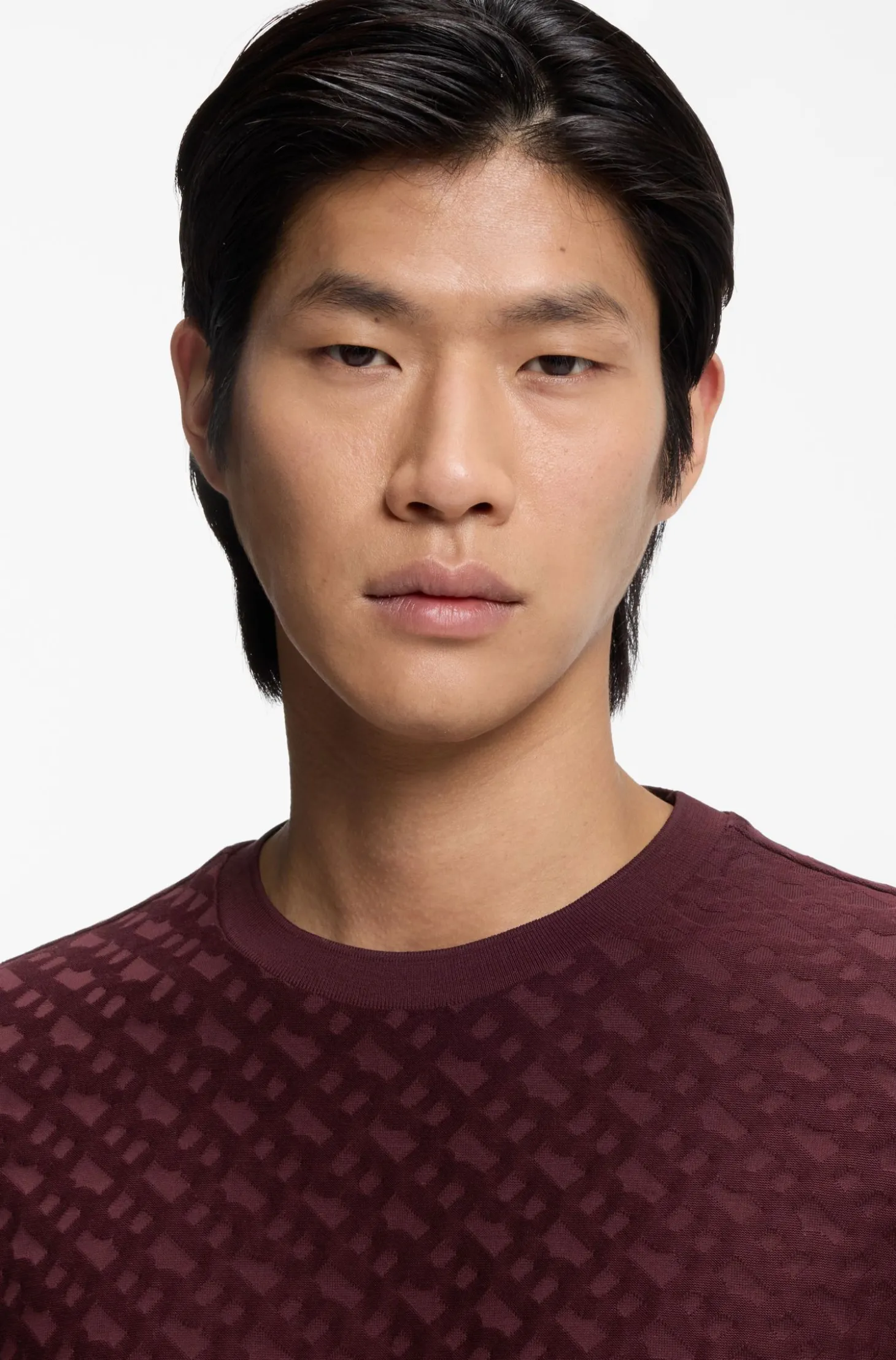 Monogram-jacquard T-shirt in mercerised cotton