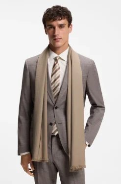 Monogram scarf in cotton and wool