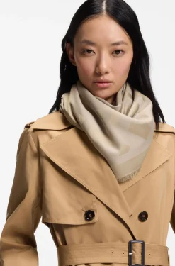 Monogram scarf in modal and wool