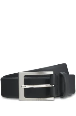 Nappa-leather belt with pin buckle