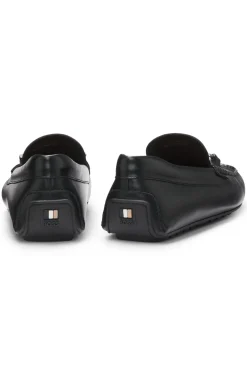 Nappa-leather driver shoes with branded hardware