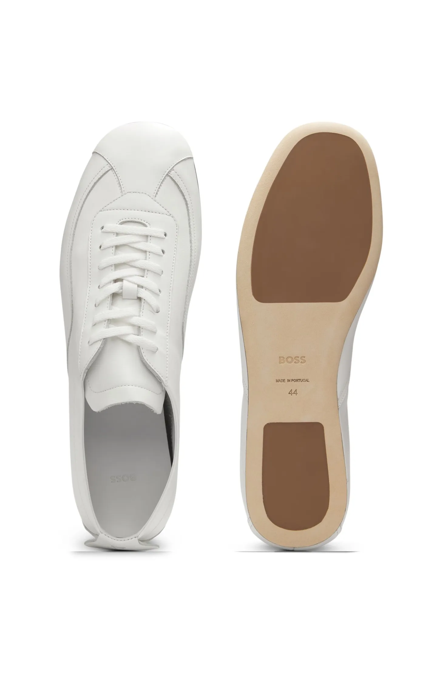 Nappa-leather trainers with debossed logo